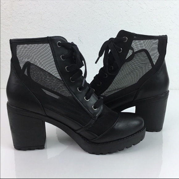 Forever 21 Black Mesh Ankle Boots - Picture 5 of 5